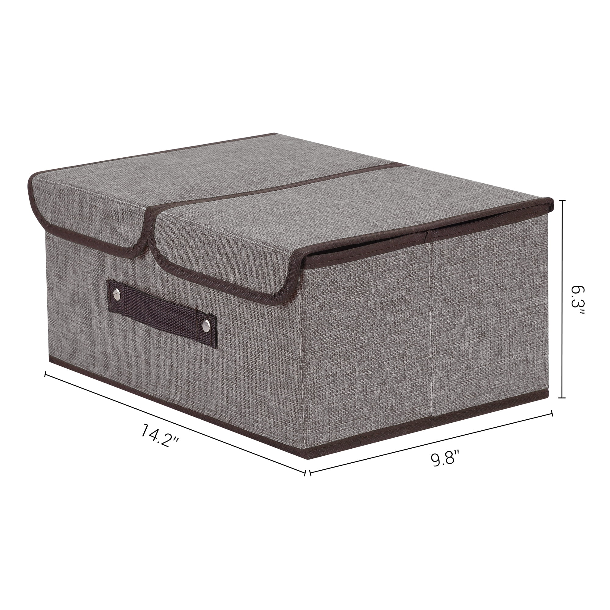 Unique Bargains Collapsible Storage Bin Basket with Handle for Shelves Organization Grey