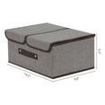 thumbnail image 4 of Unique Bargains Collapsible Storage Bin Basket with Handle for Shelves Organization Grey, 4 of 8