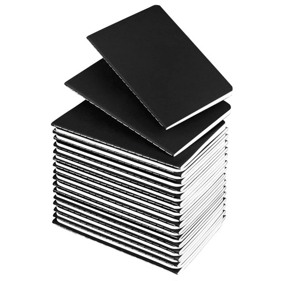 Lzerking Mini Notepads Bulk 36 Pack Small Journal Pocket Notepad-Black Cover Notebooks 3.5 x 5.5 Inches, 30 Sheets/60 Pages, for Kids to Writing