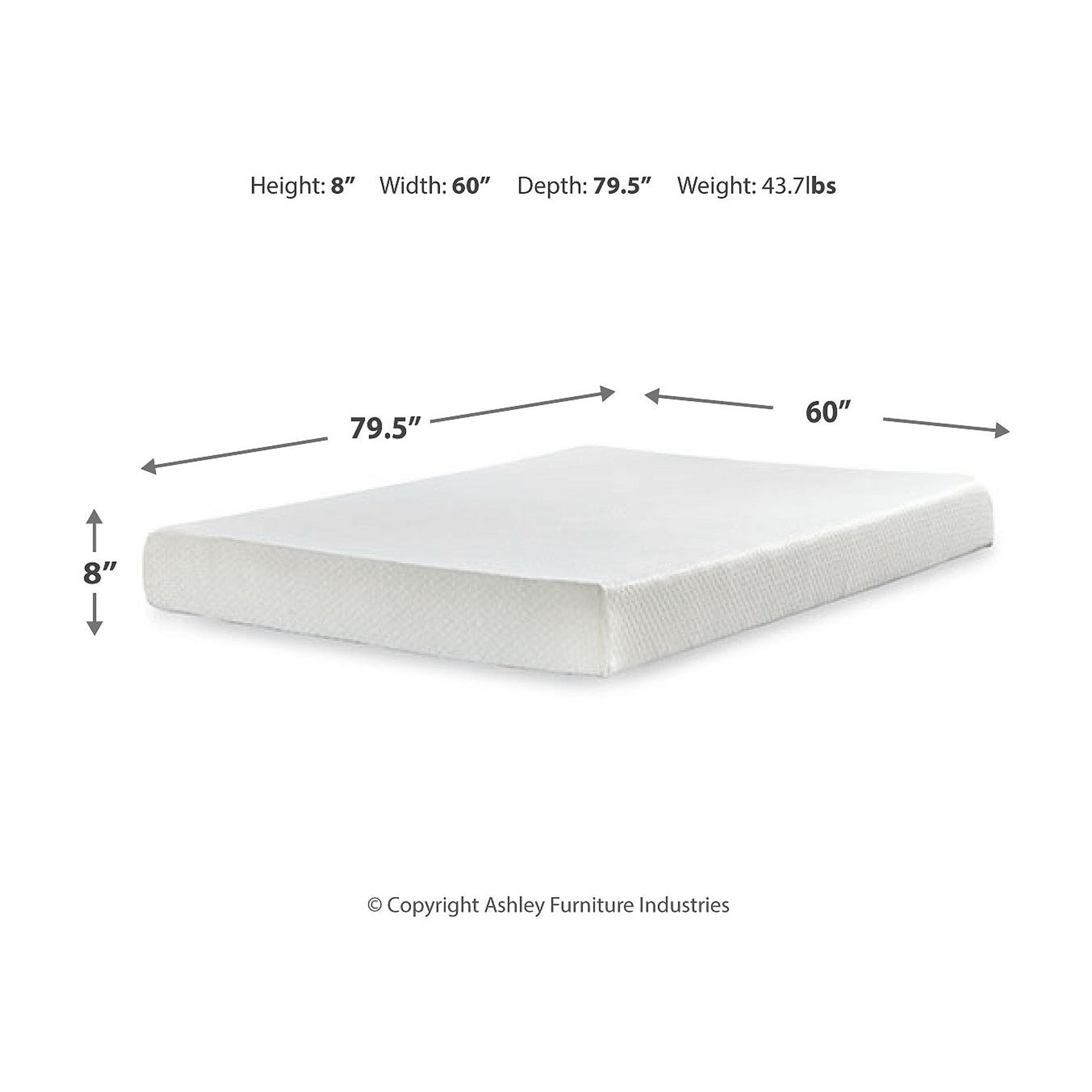 Signature Design by Ashley 8 inch Twin Memory Foam Mattress, Firm Cooling Mattress in a Box, Motion Reducing Support Foam