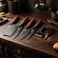 thumbnail image 6 of 6 Piece Kitchen Knife Set, Anti Rust Coating Stainless Steel Chef Knife Set, Knives Set For Kitchen With Scissors And Elegant Gift Box, 6 of 9