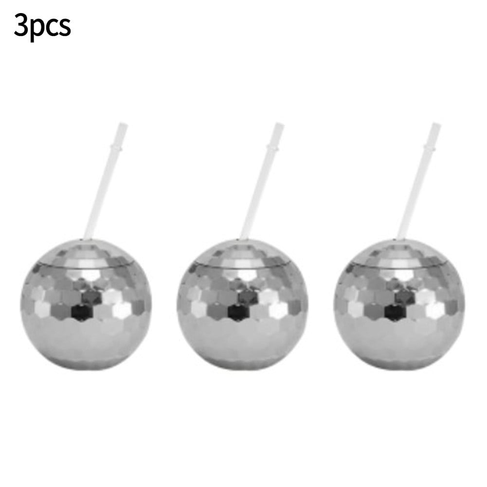 Leke 1/3pcs Pcs Disco Ball Cup Drink Cups with Lid and Straw for Party