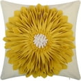 thumbnail image 4 of Vorkoi 3D Sunflower Handmade Throw Pillow Covers Decorative Floral Pillowcases Cushion Covers for Couch Living Room Home Decor Creamy 18x18 In, 4 of 12
