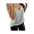 thumbnail image 1 of Txlixc Camisola para mujer, cuello en V con purpurina para adultos, sin mangas, sin espalda, con correa de espagueti para mujer Txlixc  Estilo de ocio, 1 of 5