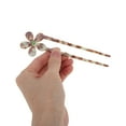 thumbnail image 5 of Unique Bargains 1 Pc Chignon Pin Five-petal Flower Hair Hairpin for Women Brown Green, 5 of 5