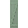 thumbnail image 5 of Ekena Millwork 15 1/2"W x 69"H Americraft Four Board (2 Batten) Exterior Real Wood Spaced Board-n-Batten Shutters w/ Z-Bar (Per Pair), Track Green, 5 of 10