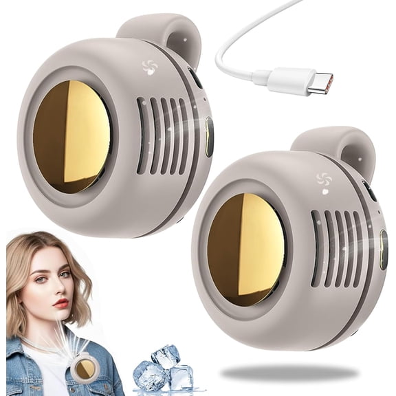 Portable Silent Mini Bladeless Design Electric Fan, Clip-On Wearable Fan for Shirt & Waist, 3-Speed USB Rechargeable Personal Cooling Fan for Travel Outdoor Office