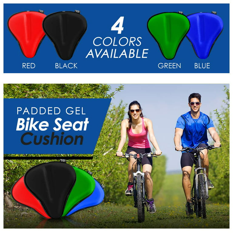 Blue Onion Gel Bike Seat Covers Red Cover with Night Riding Safety  Reflector - The Most Comfortable Exercise Bike Seat and E-Bike Cushion Cover  with Thicker Padding for Men & Women 
