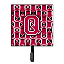 Caroline'S Treasures Cj1079-Qsh4 Letter Q Football Crimson And White Leash or Key Holder, 7Hx4.25W, Multicolor, Decorative