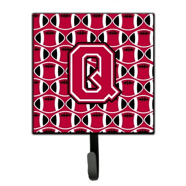 Caroline'S Treasures Cj1079-Qsh4 Letter Q Football Crimson And White Leash or Key Holder, 7Hx4.25W, Multicolor, Decorative