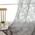 thumbnail image 2 of CUH 1-Piece Floral Voile Window Curtain For Living Room Eyelet Ring Top Tulle Window Drape Grommet Sheer Curtain Valance Gray W:55"x L:96", 2 of 3