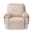 thumbnail image 2 of TOPCHANCES Recliner Chair Cover, Small Recliner Slipcover for Dogs Seat Width to 23 Inch, Cooling Ice Silk Amrchair Protector Covers, Light Brown, 2 of 12