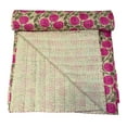 thumbnail image 4 of Cotton Kantha Quilt Flower Design Size ( King 108" x 108" ), 4 of 5