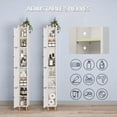 thumbnail image 5 of KAMEROUT Tall Narrow Storage Cabinet, Slim Bathroom Storage Organizer with Adjustable Shelves & 4 Leveling Feet, Freestanding Cabinet for Small Spaces, Kitchen, Living Room, White, 5 of 7