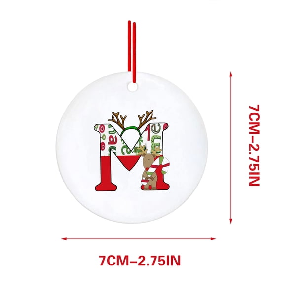 Decoraciones Del Árbol de Navidad con 26 Letras Del Alfabeto, Rojo Acrílico Fawn Colgante Ornamentos para el Hogar, Decoración Personalizada Del Árbol de Navidad para la Temporada de Vacaciones