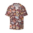 thumbnail image 2 of Lsque Love Heart print Men's Cuban Collar Short Sleeve Shirt Summer Beachwear Casual Button Down Fashionable Vacation Leisure Shirt-4X-Large, 2 of 7