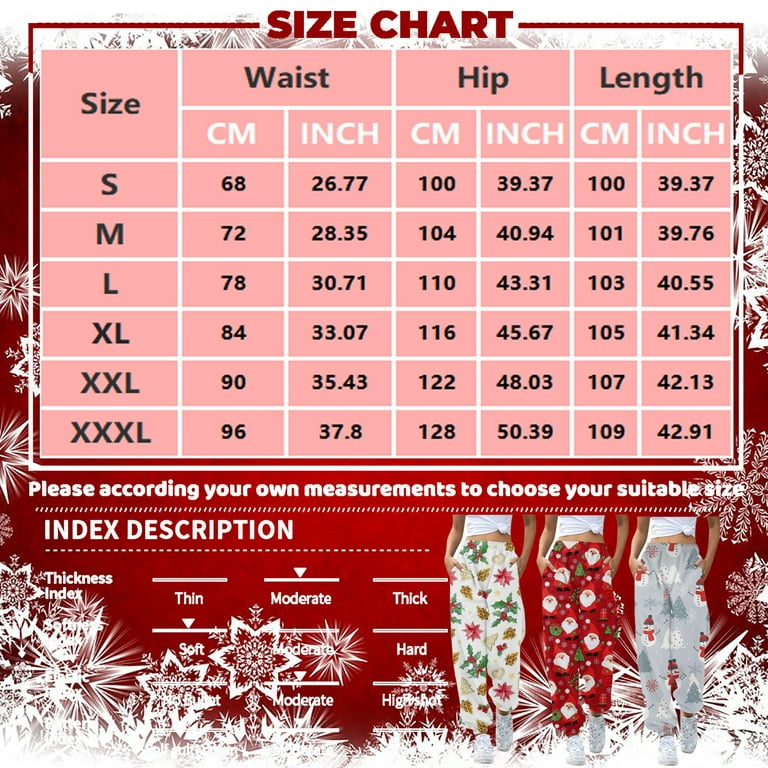 Biziza Womens Sweatpants Christmas Prints High Waisted Print Cotton Plus  Size Women's Sweatpants with Pockets Clearance Comfy 2023 Workout Winter