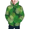 thumbnail image 2 of Bingfone Green Flower Pattern Youth Classic Hoodies Soft Hooded Pullover Sweatshirts for Girls and Boys, 2 of 6