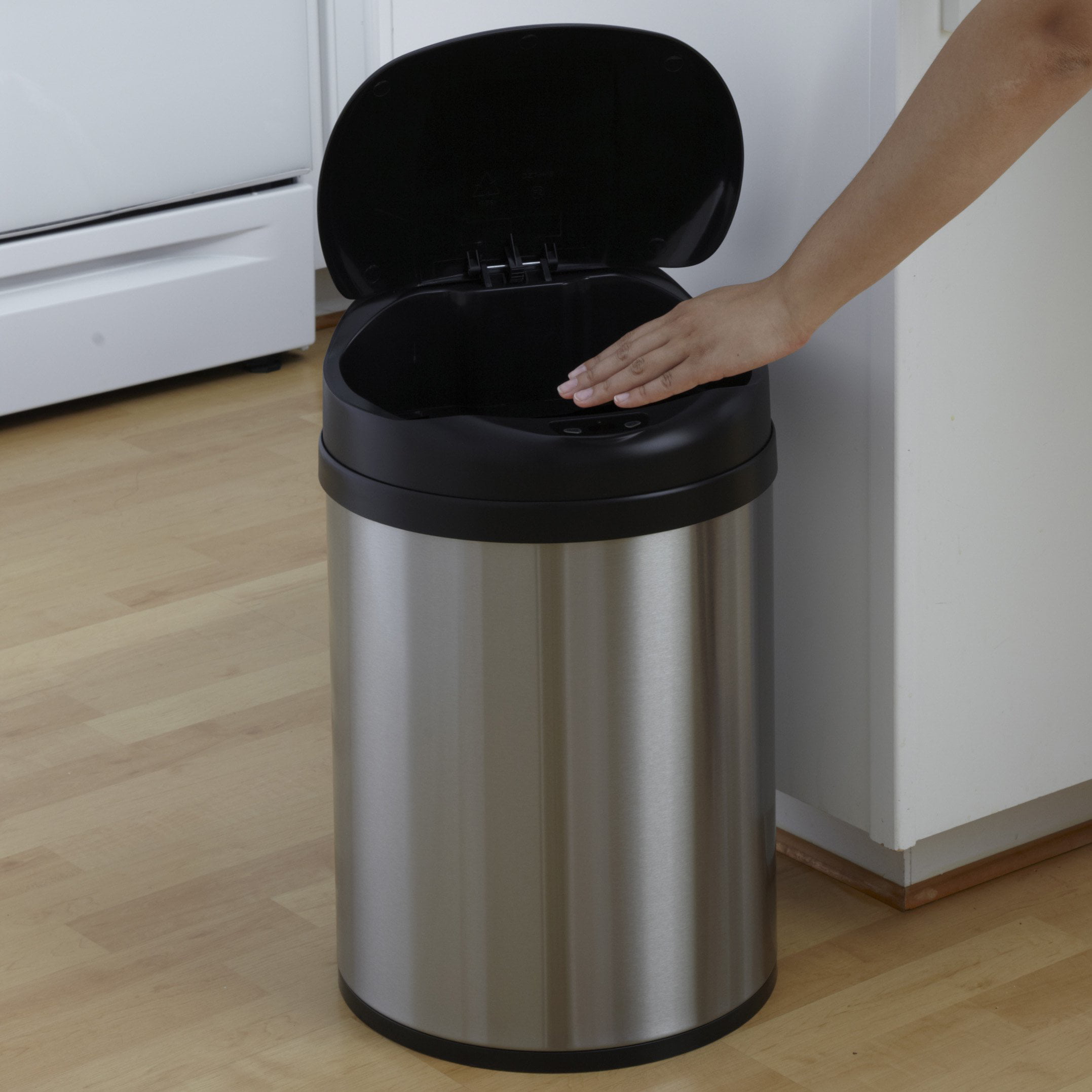 Nine Stars DZT-31-8 Touchless Stainless Steel 8.2 Gallon Trash Can Garbage Cans Walmart Stainless Steel