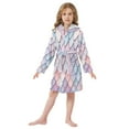 thumbnail image 6 of FORMRS Niños Bathrobe Unisex Hooded Robe Soft Plush Pajamas Sleepwear, Size 10-12T, Pink Art Pattern, 6 of 7
