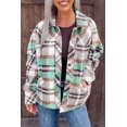 thumbnail image 1 of Women's Green Plaid Shacket with Pocket, 1 of 5