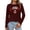 Coffee, variant on Women's Long Sleeve T-Shirt Canada Maple Leaf Graphic Crew Neck Pullover Streetwear Casual Daily Top