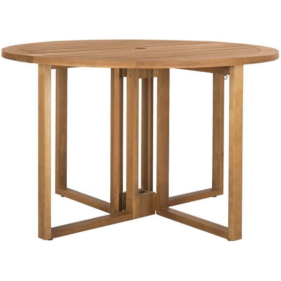 Safavieh Wales Indoor/Outdoor Folding Round Dining Table, Natural