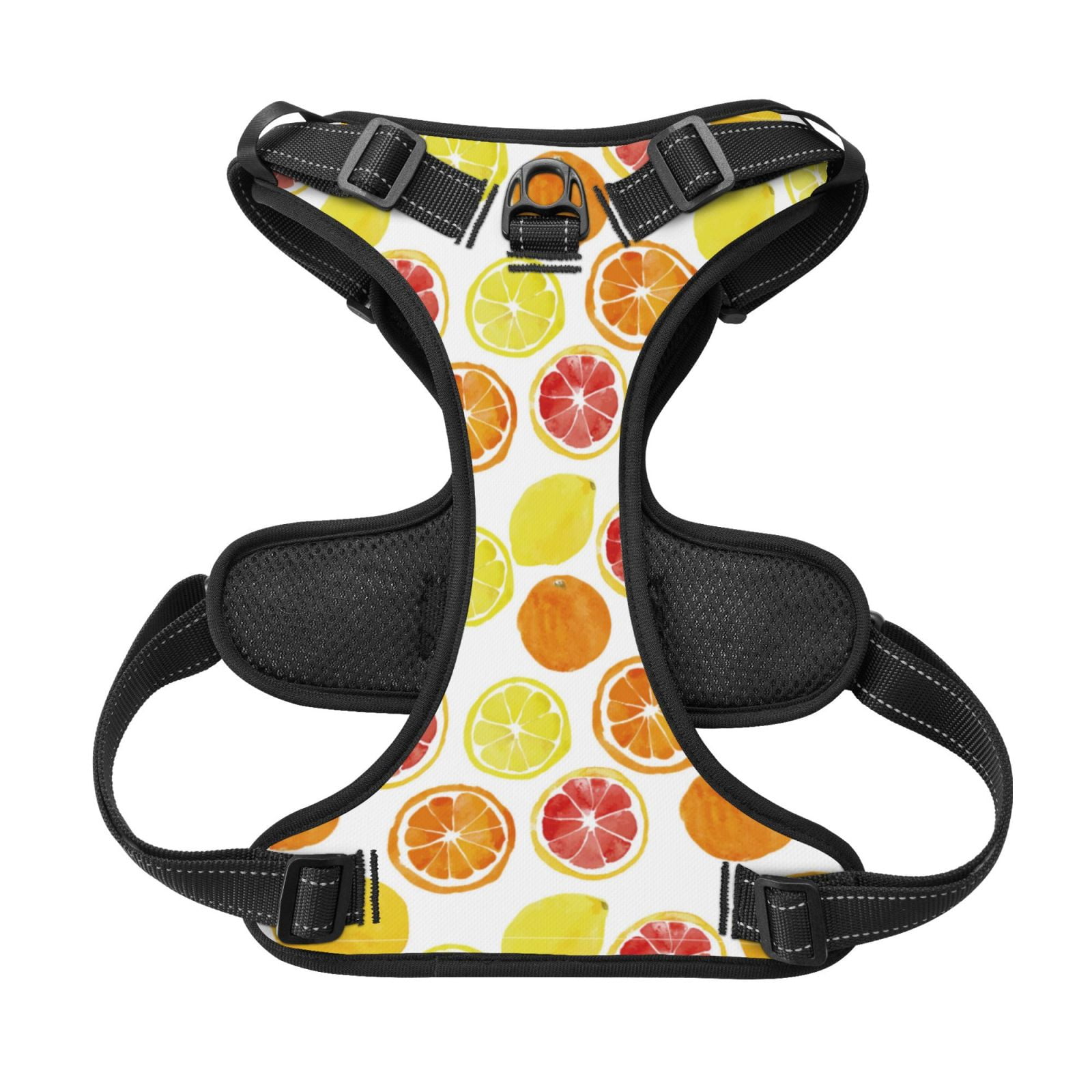 Kdxio Lemon Orange Print No Pull Dog Harness Adjustable Reflective Oxford Easy Control Medium Large Dog Harness for Training and Everyday-Small