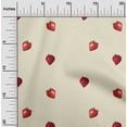 thumbnail image 1 of oneOone Cotton Flex Fabric Strawberry Fruit Print Sewing Fabric BTY 40 Inch Wide, 1 of 1
