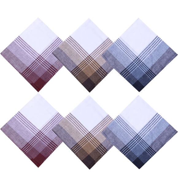 La Closure Men's 100 Cotton Handkerchiefs 6 Pack