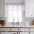 thumbnail image 3 of Purple Polka Dot Valance Curtains for Kitchen/Living Room/Bathroom/Bedroom Window, Rod Pocket Small Topper Half Short Window Curtains Voile Sheer Scarf, Abstract Modern Art Dots Watercolor 60"x18", 3 of 8