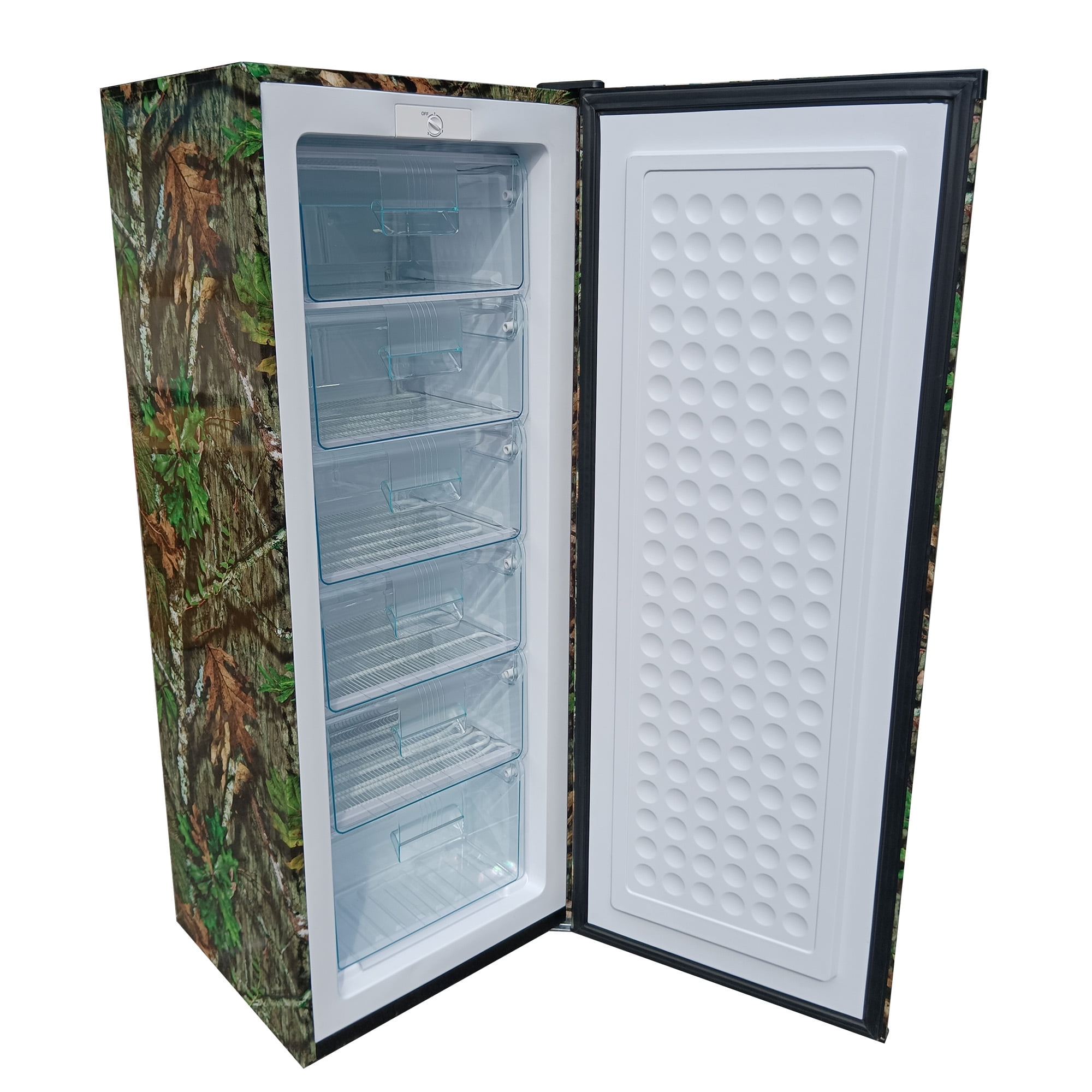 Mossy Oak 7 Cu Ft Upright Freezer, Camouflage – Manual Defrost Freezer for Garage, Hunting, Game Meat Storage, Outdoor Storage