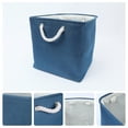 thumbnail image 2 of REGALWOVEN 13 Inch Square Fabric Collapsible Storage Basket Bin with Handle for Shelves Clothes Dark Blue, 2 of 7