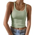 thumbnail image 1 of Artfish Women's Sleeveless Tank Top Form Fitting Scoop Neck Ribbed Knit Basic Cami Shirts, 1 of 7