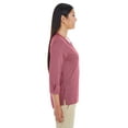 thumbnail image 2 of DG230W Devon & Jones Ladies' Cotton MÃ©lange Knit Top Burgundy Heather S, 2 of 3