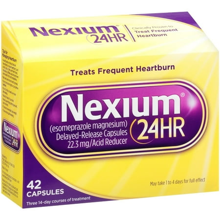 2 Pack Nexium 24HR Delayed-Release Acid Reducer 42 Capsules