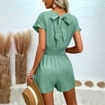 thumbnail image 5 of Women'S Summer Dressy Casual Short Sleeve Cute Rompers Flowy Dress Light Green M, 5 of 6