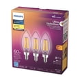 thumbnail image 4 of Philips UltraDefinition LED B11 E12 60W Equivalent Light Bulb, Dimmable Soft White (2700K) 3-Pack, 4 of 6