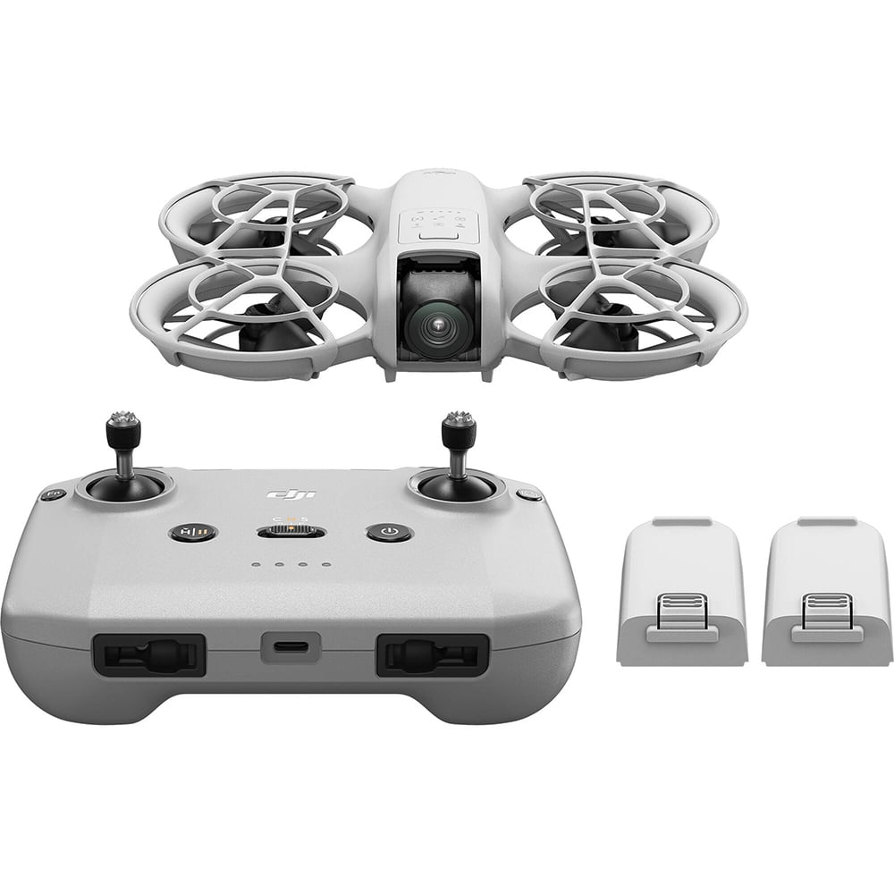 DJI Neo Drone Fly More Combo With 3 Batteries and RC-N3 Remote Bundle with 2 YR CPS Extended Warranty, Tech Smart USA Drone Essentials Plus Software Bundle, Landing Pad & Backpack