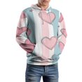 thumbnail image 5 of Pastel Hearts Stripes Stars Pattern Men's Women New Sweatshirt Hoodie Men's Plus Size Sweatshirt Hooded Sweatshirt 3d Printed Street Men's Cloth, 5 of 6