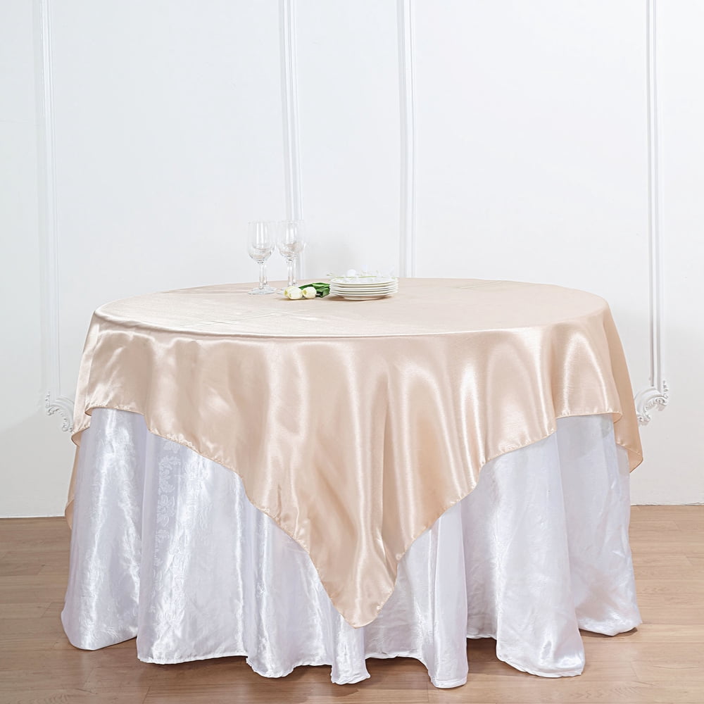 BalsaCircle 60" x 60" Square Satin Table Overlays Wedding Party
