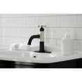 thumbnail image 3 of Kingston Brass KSD2826RX Belknap One-Handle Single-Hole Bathroom Faucet with Deck Plate and Push Pop-Up Drain, Matte Black/Polished Nickel, 3 of 7