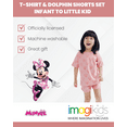 thumbnail image 3 of Disney Minnie Mouse French Terry Drop Shoulder T-Shirt and Dolphin Shorts Outfit Set Infant to Little Kid, 3 of 5