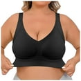 thumbnail image 2 of Everyday Bras for Women Athletic Bra for Women Work Out Bras Pack of Bras for Women Athletic Sports Bras Wireless Bras for Women Womens Bras Push up No Underwire Sports Bra with Support The Black L, 2 of 8