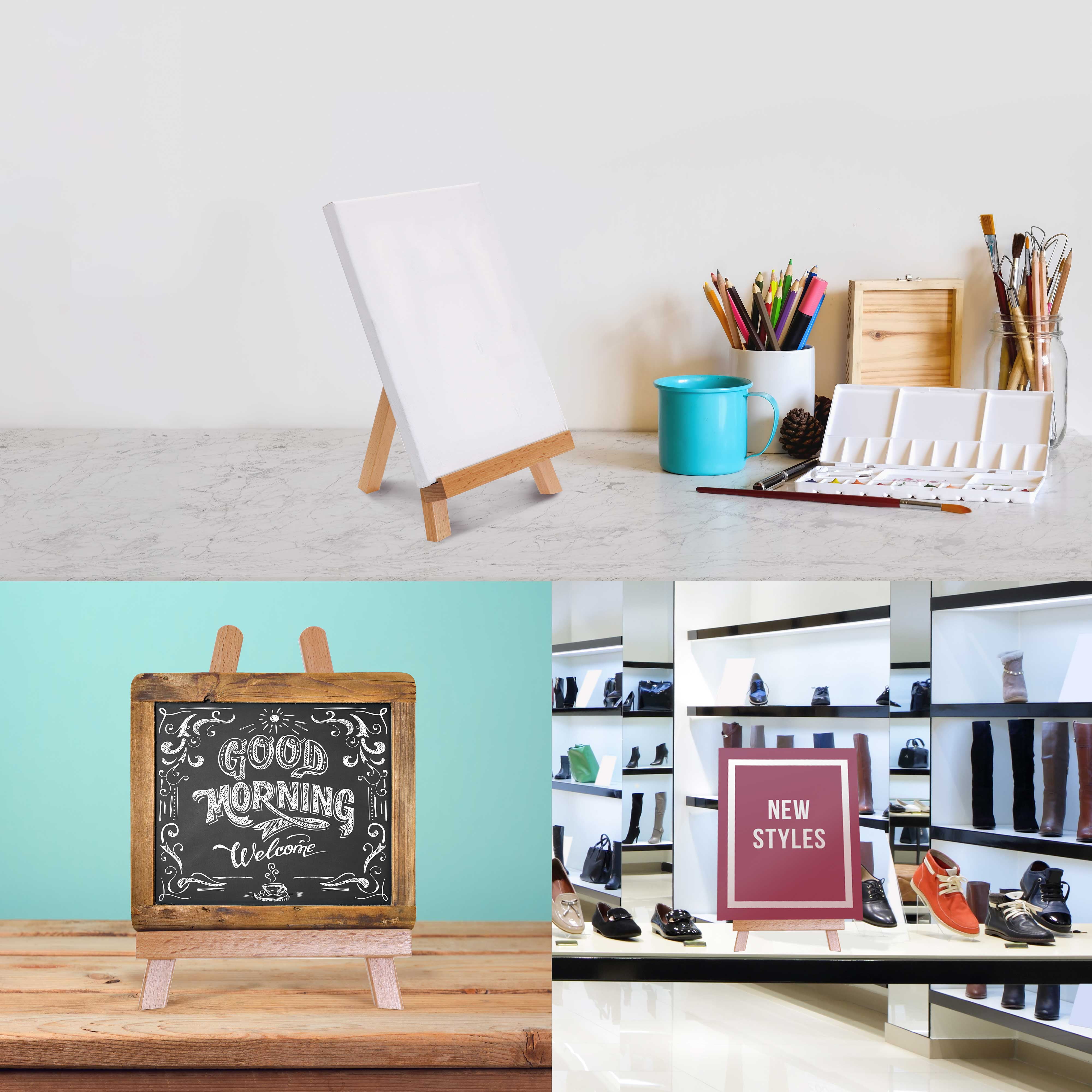U.S. Art Supply 10.5" Tabletop Display Stand A-Frame Artist Easel (Pack of 12) Beechwood Tripod, Student Painting Holder