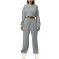 thumbnail image 3 of Kaemgyyd Women Two Piece Outfits Workout Sets Fall Tracksuit Long Sleeve Zip up Cropped Hoodie Jacket Sweatpants Matching Set, 3 of 6