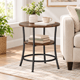 thumbnail image 2 of Round Side Table, 2-Tier Modern End Table with Storage Shelves, Industrial Accent Nightstand Telephone Table for Living Room Bedroom Small Spaces, 2 of 8