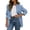 Light Blue, variant on Women Oversized Notched Lapel Open Front Blazer Jacket, Loose Straight Cut Outerwear for Campus Brunch Brown XXL