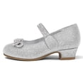 thumbnail image 4 of Bocca Little Girls' Shoes Slip-Resistant Mary Janes, 1IN Low Heel, Kitten Heel, Closed Toe Silver, 13 Little Kid, 4 of 7