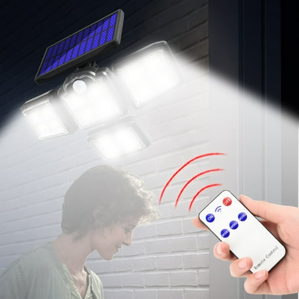 Luz solar para exteriores 2400MAH Lámpara con sensor LED para patio Garaje Porche Patio (D)